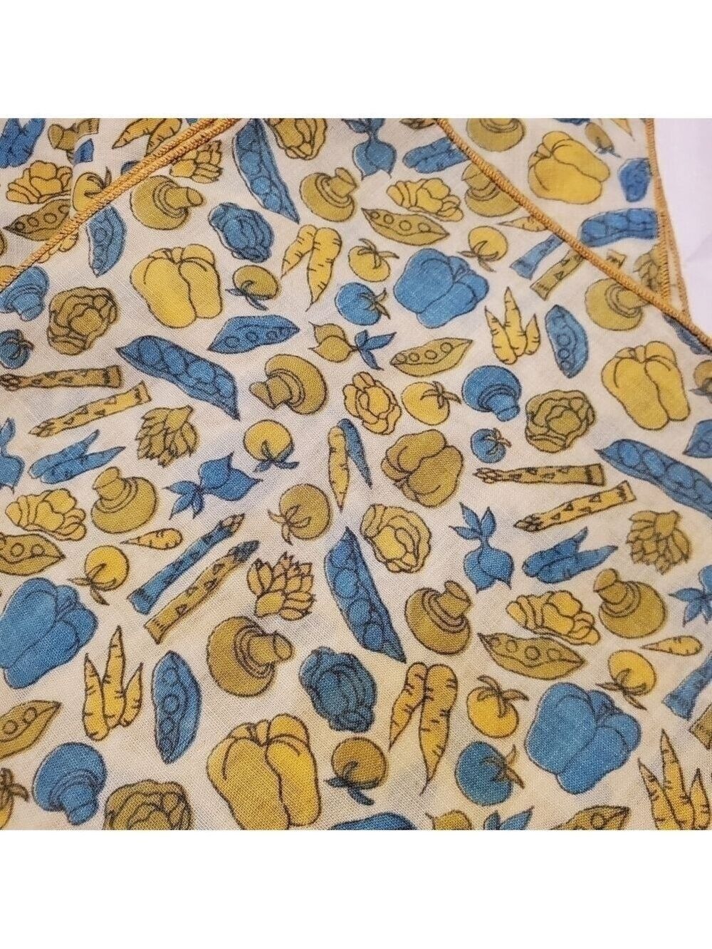 Vtg lot of 5 MCM Mushroom vegetables table linens Napkins set retro - Picture 1 of 8